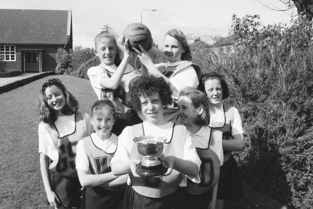 Amble Middle School netball team in 1993.