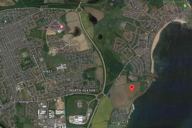 The site of the proposed new caravan park to the south of Newbiggin. Picture from Google Maps