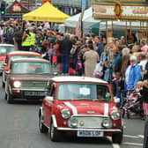 Classic cars pictured during the 2022 Morpeth Fair Day parade. Picture by Anne Hopper.