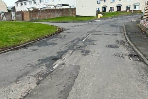 A section of the road in the Highcliffe estate, Spittal, that will be fully resurfaced if it is part of the next Northumberland County Council Local Transport Plan.