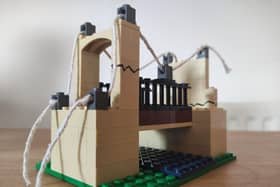A Lego model of the Union Chain Bridge.