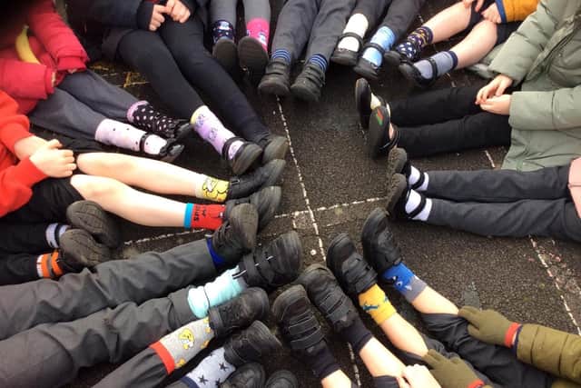 The week kicked off with children wearing odd socks to highlight the importance of being unique.