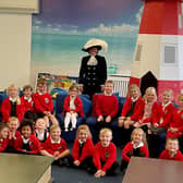 High Sheriff of Northumberland, Joanna Riddell, at Seahouses Primary School.