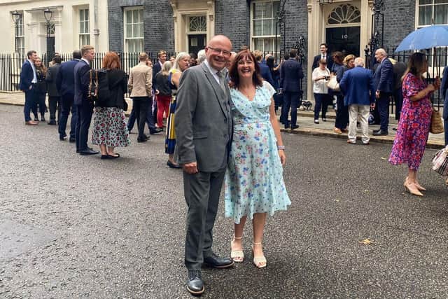 Ian and Maureen Levy outside Number 10