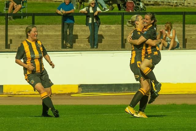 There were plenty of goals for Berwick Rangers Women FC to celebrate on Sunday. Picture: Alan Bell