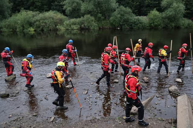 Search teams at the River Tyne near Ovingham. Picture: North News and Pictures