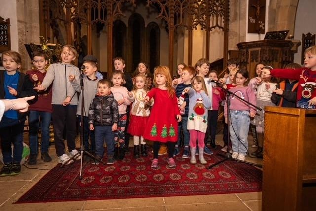 The children of Rothbury First School spent the evening performing in the church.