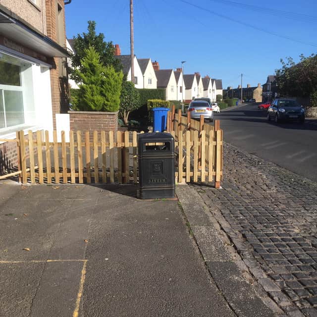 The new fence on Victoria Terrace, Alnwick.