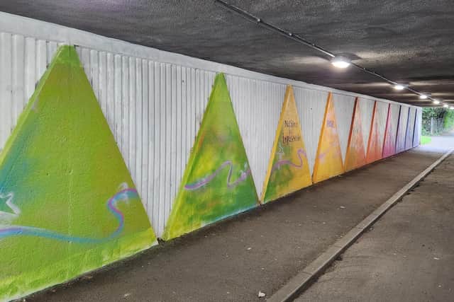 The new panels are now in place in the underpass.