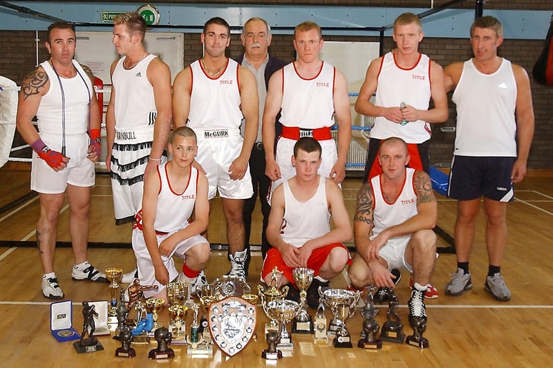 Broomhill and District Boxing Club with the 2004 season's winning trophies.