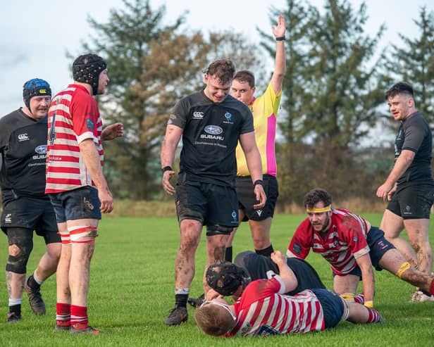 Berwick scored two tries in their disappointing loss to Peebles. Picture: Stuart Fenwick