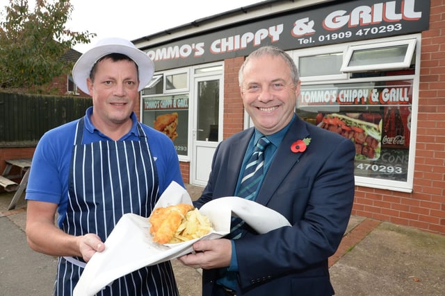 John Mann MP visited Tommo's Chippy and store on Valley Road in Worksop. John is pictured with Rob Nicholson
