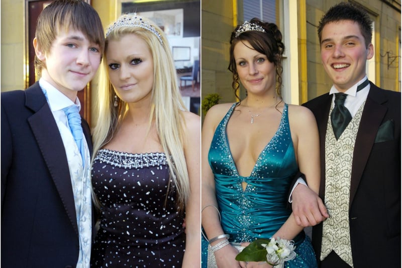 Students from Coquet High School, Amble, all set for their prom in 2008 at the White Swan Hotel in Alnwick.