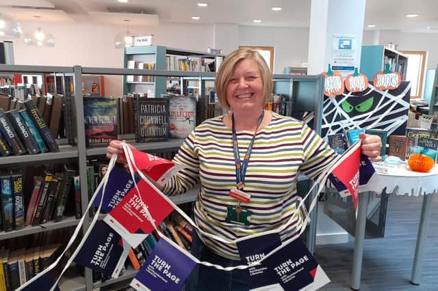 Anne Blackburn, Senior Assistant Librarian at Prudhoe Library, prepares to mark Libraries Week.