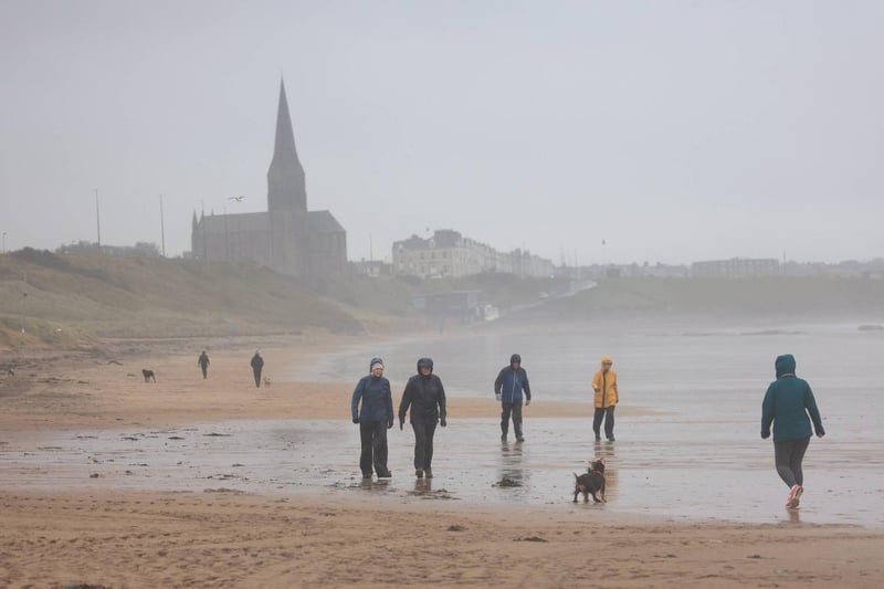 A bracing walk to start the day at Tynemouth beach.