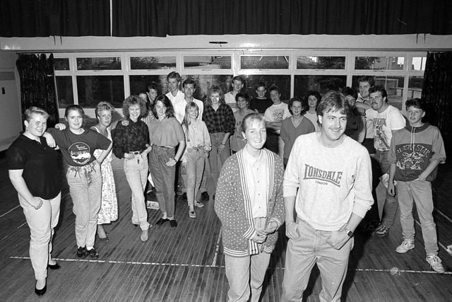 Rehearsals for Grease at Alnwick Drama Centre, undated.