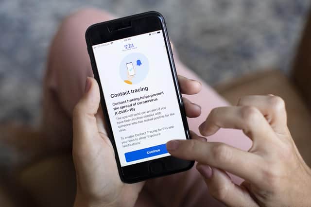 The NHS Covid-19 contact tracing app. (Photo by Dan Kitwood/Getty Images)