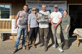 Peter Appleby with his trophy. Picture: The Big One Fly Fishing competition