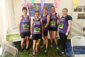 Jayne Baker and other members of Run4Fun running for HospiceCare in 2021.
