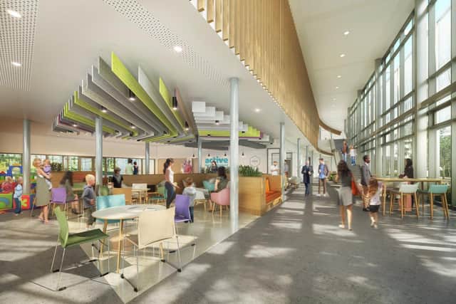 The entrance hall at Morpeth Leisure Centre will include a soft play area and public café.
