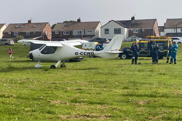 The light aircraft made two emergency landings at The Leas. Picture: Karl Mizen.