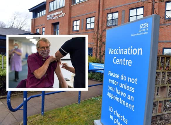 The Bishop of Durham, the Right Reverend Paul Butler, received his jab on the first day the Arnison Centre vaccine centre was open in Durham