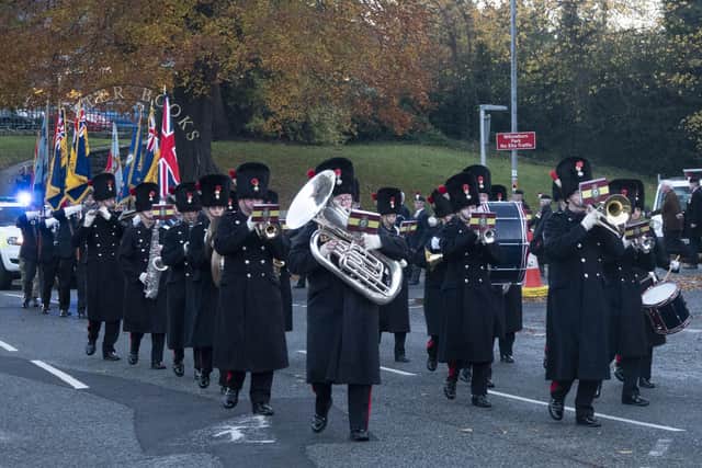 The Fusiliers Band at Alnwick's Remembrance parade in 2021. Picture: Jane Coltman