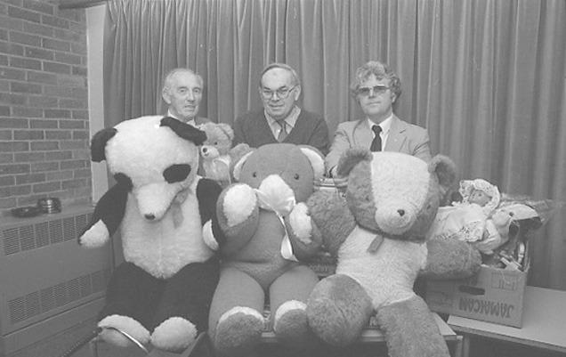 Ponteland Rotary Club's Christmas toy collection in 1985.