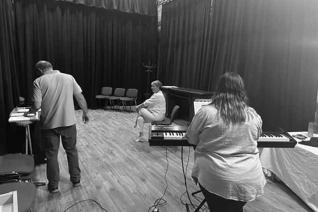 Rehearsals for Tell Me On Sunday are in full swing. (Photo by Phoenix Theatre)
