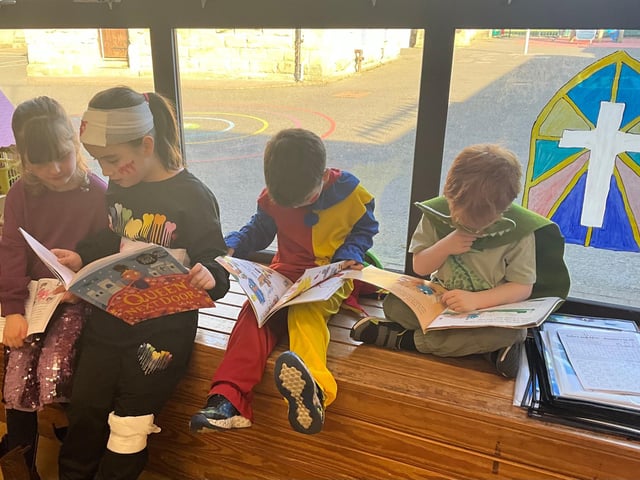 Pupils at St Robert's Catholic First School enjoy World Book Day