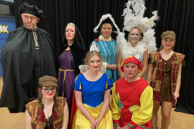 The cast of the Morpeth Pantomime Society production of Snow White.