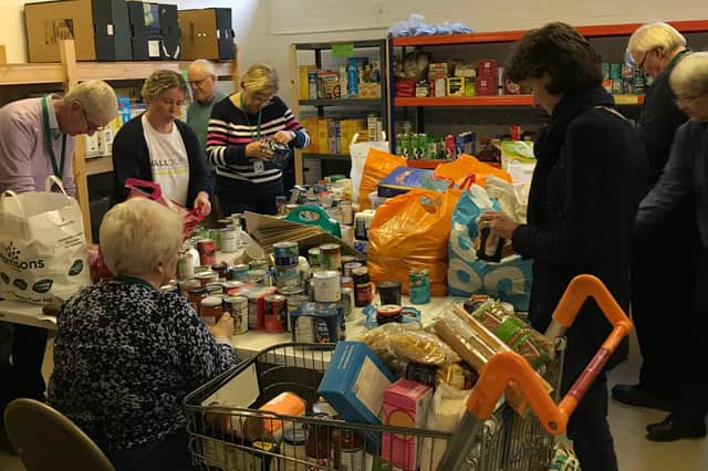 Volunteers in Alnwick District Food Bank.