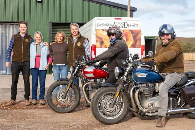 The Hairy Bikers at Particularly Good Potatoes in Wooler. Picture: George Gunn Photography.