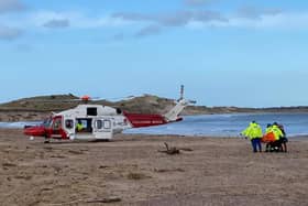 This photo by Howick Coastguard Rescue Team shows the rescue effort in its final phase.