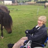 Helen Dinsdale with her horse, Misty.