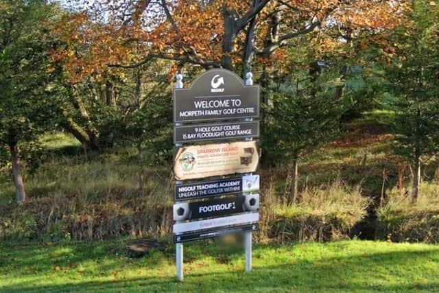 A picture of signage for the N1 Golf Centre near Morpeth by Google.