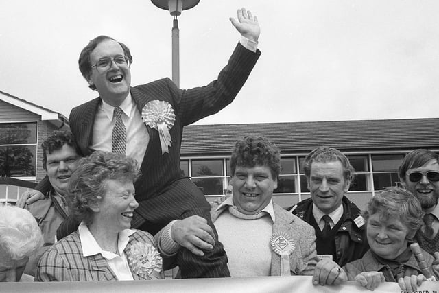 A victorious Alan Beith MP after the election count.