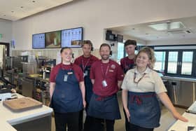 Staff members at the new Costa Coffee at Blyth Valley Retail Park.
