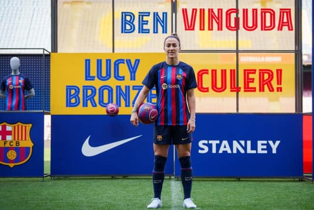 Lucy Bronze in her new Barcelona kit.