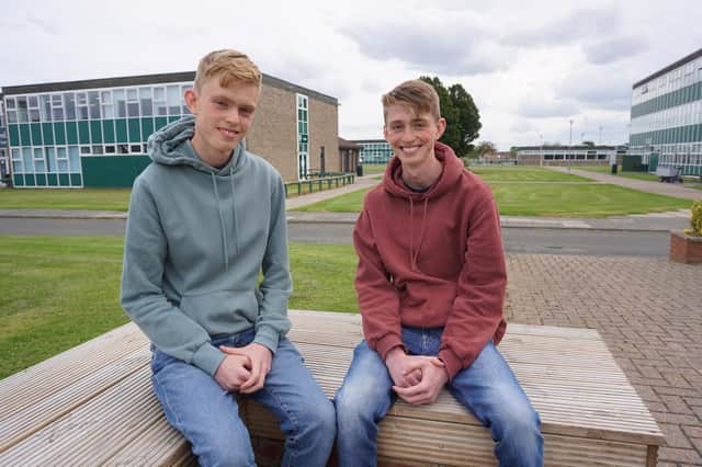 Successful siblings Ben and Luke Mills at Cramlington Learning Village.