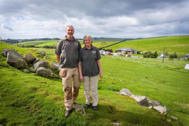 Phil and Sue Humphreys, who are the site managers at Herding Hill Farm.