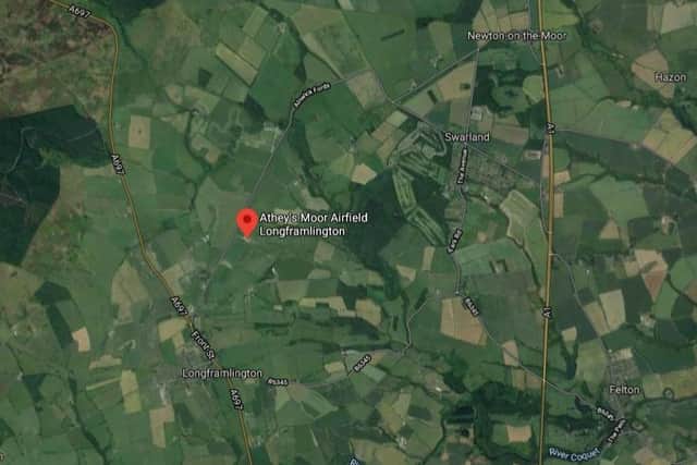The location of Athey’s Moor Airfield.