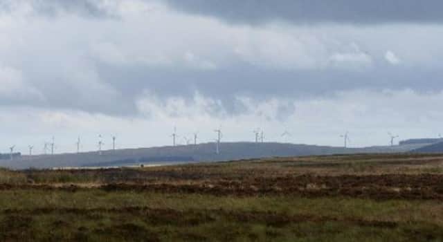 Wind turbines on the Berwickshire skyline.