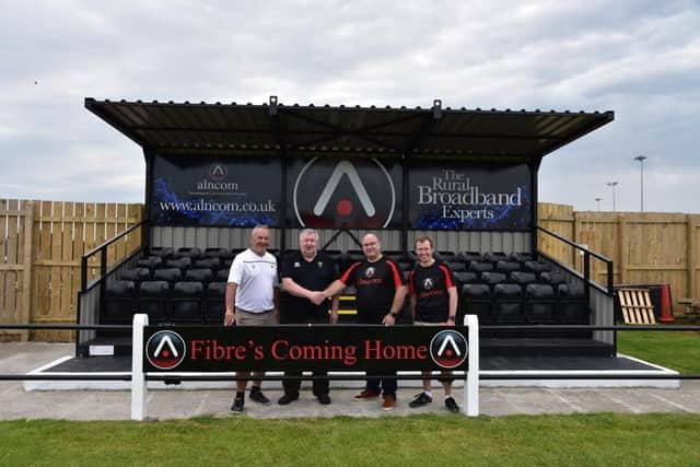 The opening of Alnwick Town's new stand.