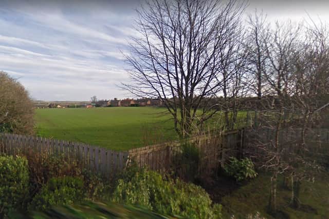Belford's football pitch, viewed from Croft Way.