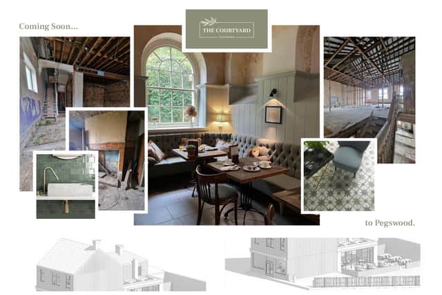 Images of the plans for The Courtyard in Pegswood.