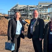 Anne-Marie Trevelyan MP has visited the new Berwick Infirmary construction site.