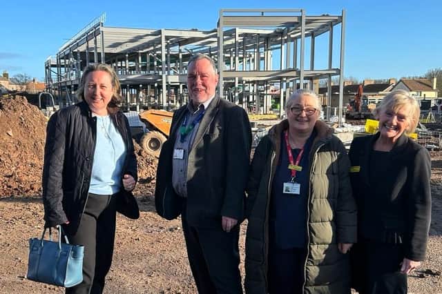 Anne-Marie Trevelyan MP has visited the new Berwick Infirmary construction site.