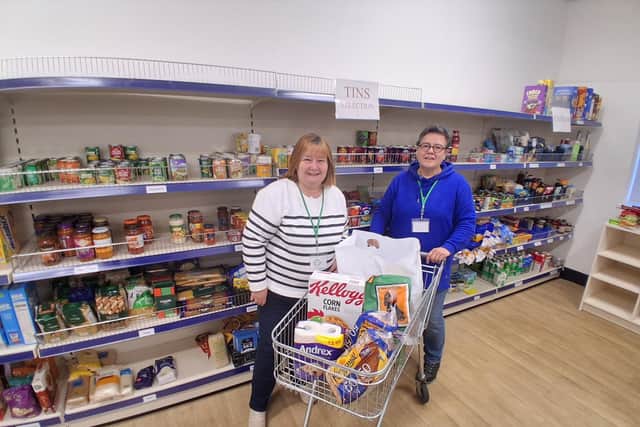 Alnwick Food Bank trustees Heather and Susie.