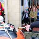 Shirley Brook officially names the D class lifeboat 'Sally Forth'. (Photo by Ron Dobson)